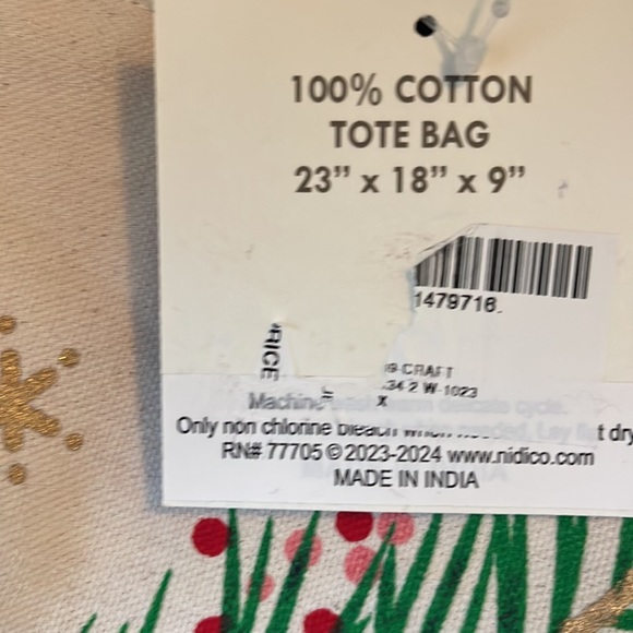 NWT-Christmas Tote Extra Large | double sided | measurements | 23”x18”x9” | - Picture 8 of 10